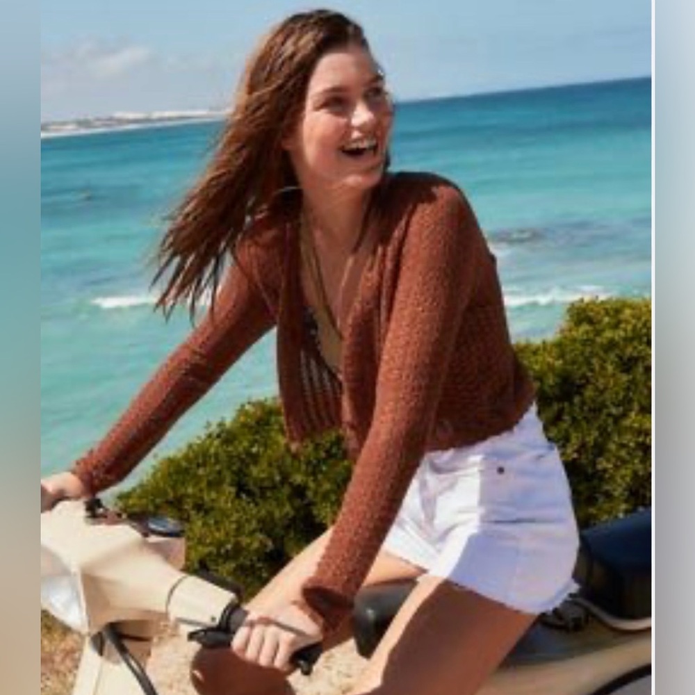 Boden Women's Rust-Brown Open Cardigan